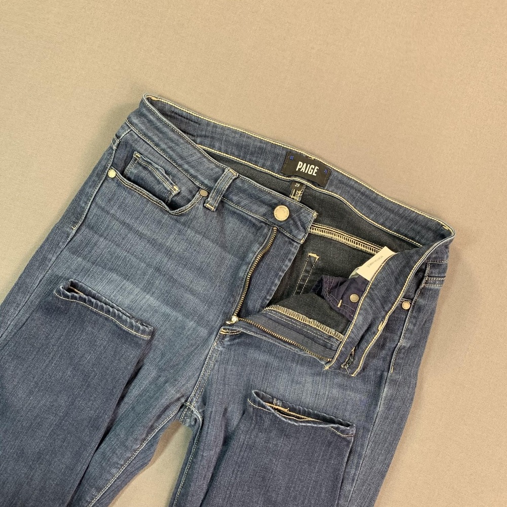 Paige Jeans Womens 29x28 Blue MD Wash Hoxton Ankle Mid Rise Slim Stretch Denim